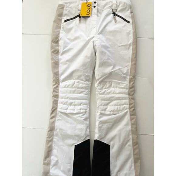 Lole Snow Ski Pants Women XL White Quilted Knee Zip Hand Pockets Snowboarding - Picture 3 of 16